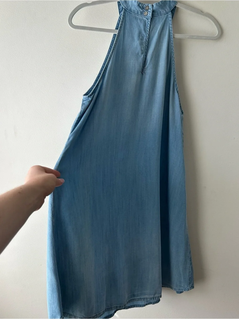 Cloth & Stone Anthropologie Faded Chambray Halter Midi Dress M